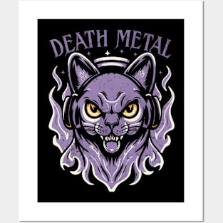 Death Metal Satanic Baphomet Cat Posters and Art